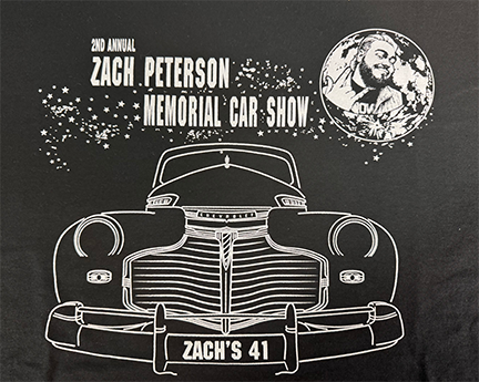 SMALLshirtgraphic Graphic for Zach Peterson car show merch.